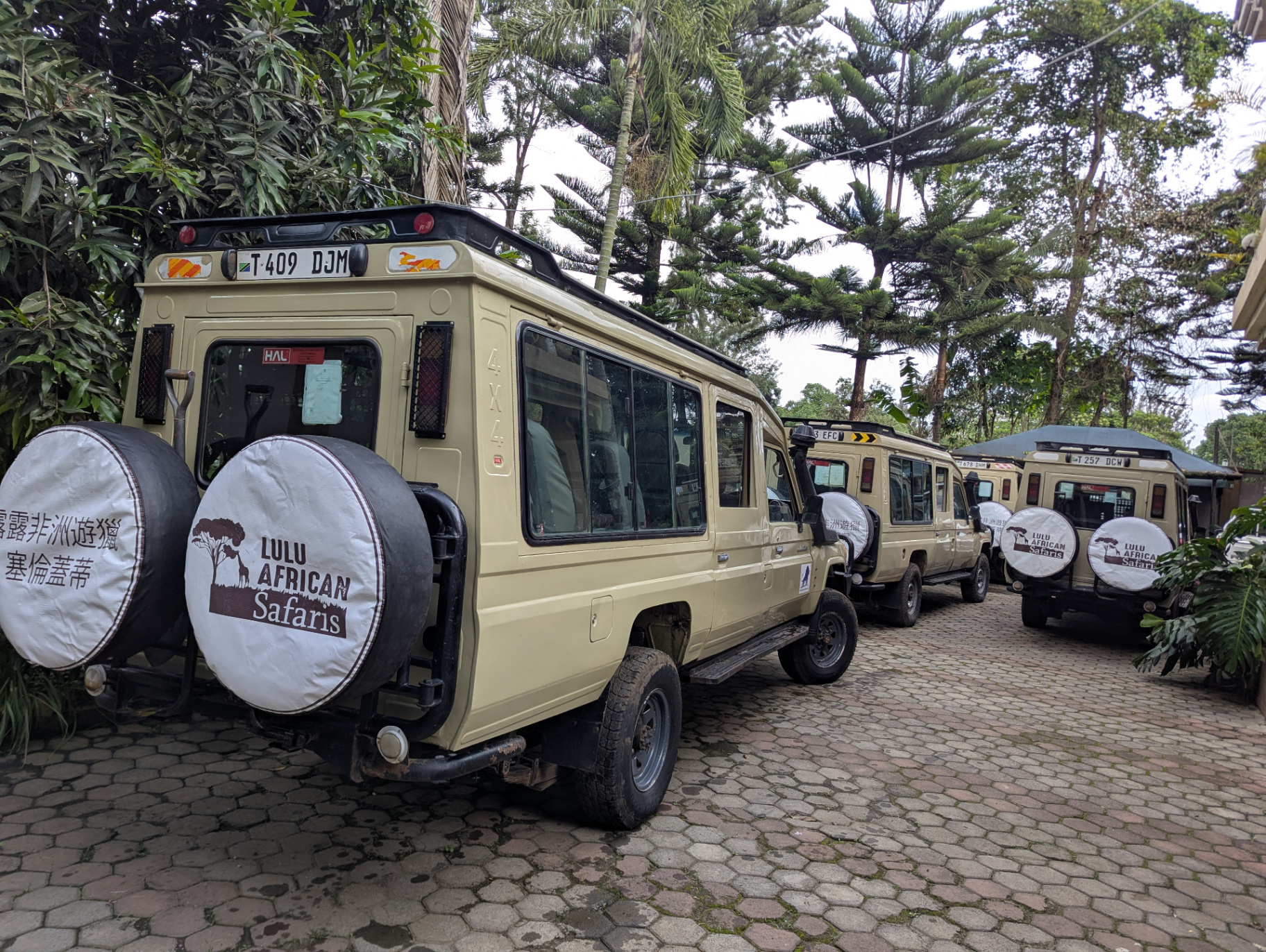 Lulu African Safaris fleet of Toyota Land Cruisers